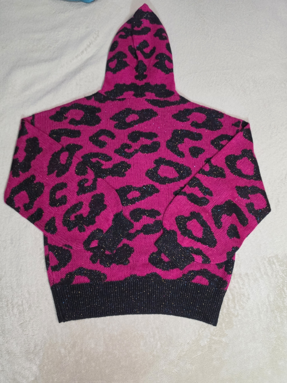 Crazy Train Hot Pink & Black Leopard Print Hoodie - Picture 2 of 9